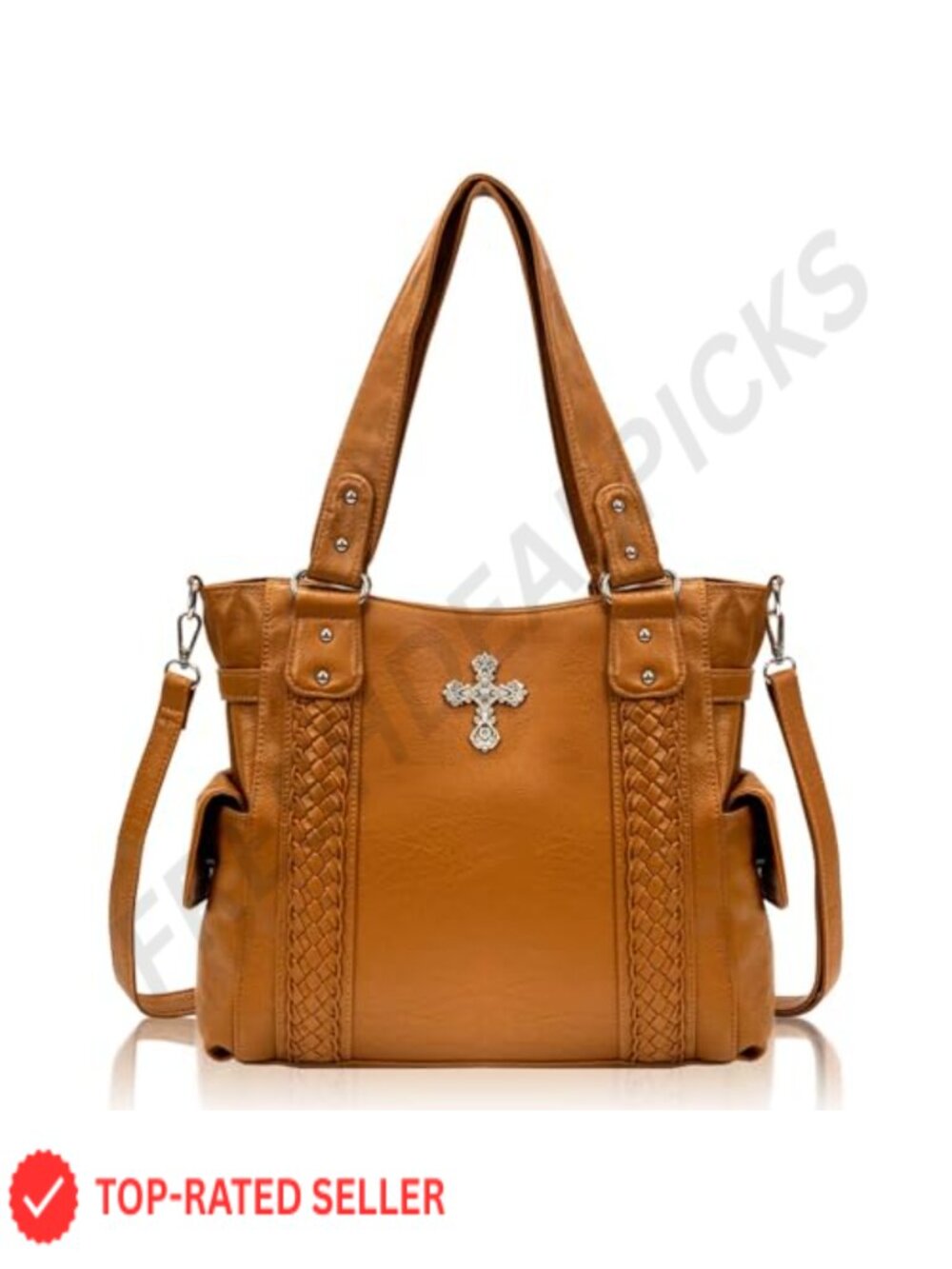 Women's Large Western Hobo Bag With Crossbody Strap Faux Leather Vintage Handbag